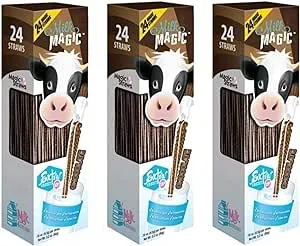 Milk Magic Chocolate Milk Flavoring Straws | Gluten-Free BPA free Non-GMO Low in Sugar All-natural Flavor Straws | Encourage Milk Drinking with Flavor-Filled Straws - Includes 72 Milk Straws 