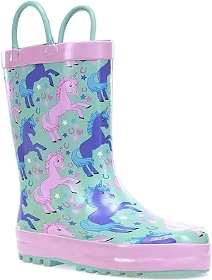 Western Chief Girls' Lucky Unicorn Rain Boot, Girl's, Size: 11/12