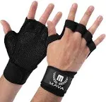 Mava Sports Ventilated Workout Gloves with Integrated Wrist Wraps and Full Palm Silicone Padding. Extra Grip & No Calluses. Perfect for Weight