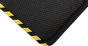 M+A Matting Hog Heaven Anti Fatigue Mat - Welding Safe, Slag Proof, Grease and Oil Proof, Industrial Grade Mat for Commercial Areas (3' x 5', 5/8" with Striped Border)