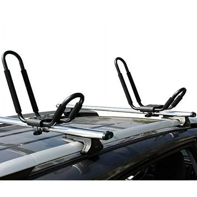 TMS J-Bar Rack HD Kayak Carrier Canoe Boat Surf Ski Roof Top Mounted On Car SUV