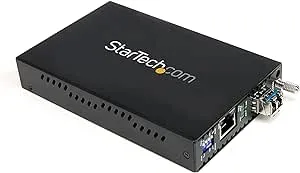 StarTech.com Single-Mode (SM) LC Fiber Media Converter for 10/100/1000 Network - 40km - Gigabit Ethernet - 1310nm- with SFP Transceiver (ET1000S40LC2)