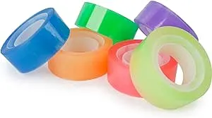 Kikkerland Neon Invisible Tape, Set of 6 Rolls (ST18)