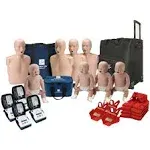 CPR Manikin 4-Pack Adult and 4-Pack Infant W. Feedback, AED UltraTrainers, Carry Bag W. Wheels