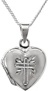 Cross My First Communion Prayer Locket Necklace