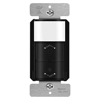 TOPGREENER Motion Sensor Light Switch Dimmer, Electronic Dimmer with PIR Motion Sensor, Occupancy & Vacancy Modes, 150W LED/CFL, Single-Pole, UL Listed, TDODS5-120-BK, Black