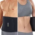 Bracoo Premium Waist Trimmer Wrap Broad Coverage, Sweat Sauna Slim Belly Belt for Men and Women - Abdominal Waist Trainer, Weight Less, Increased Co