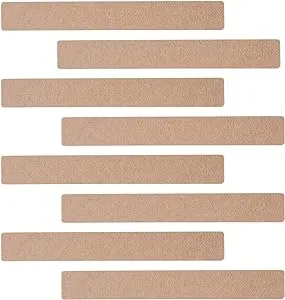 8Pcs Felt Board Tile Bulletin Board Bar Strip for Wall, Self-Adhesive Memo Pin Board with 24Pushpins, Corkboard Strip for Office Home Classroom(Camel)