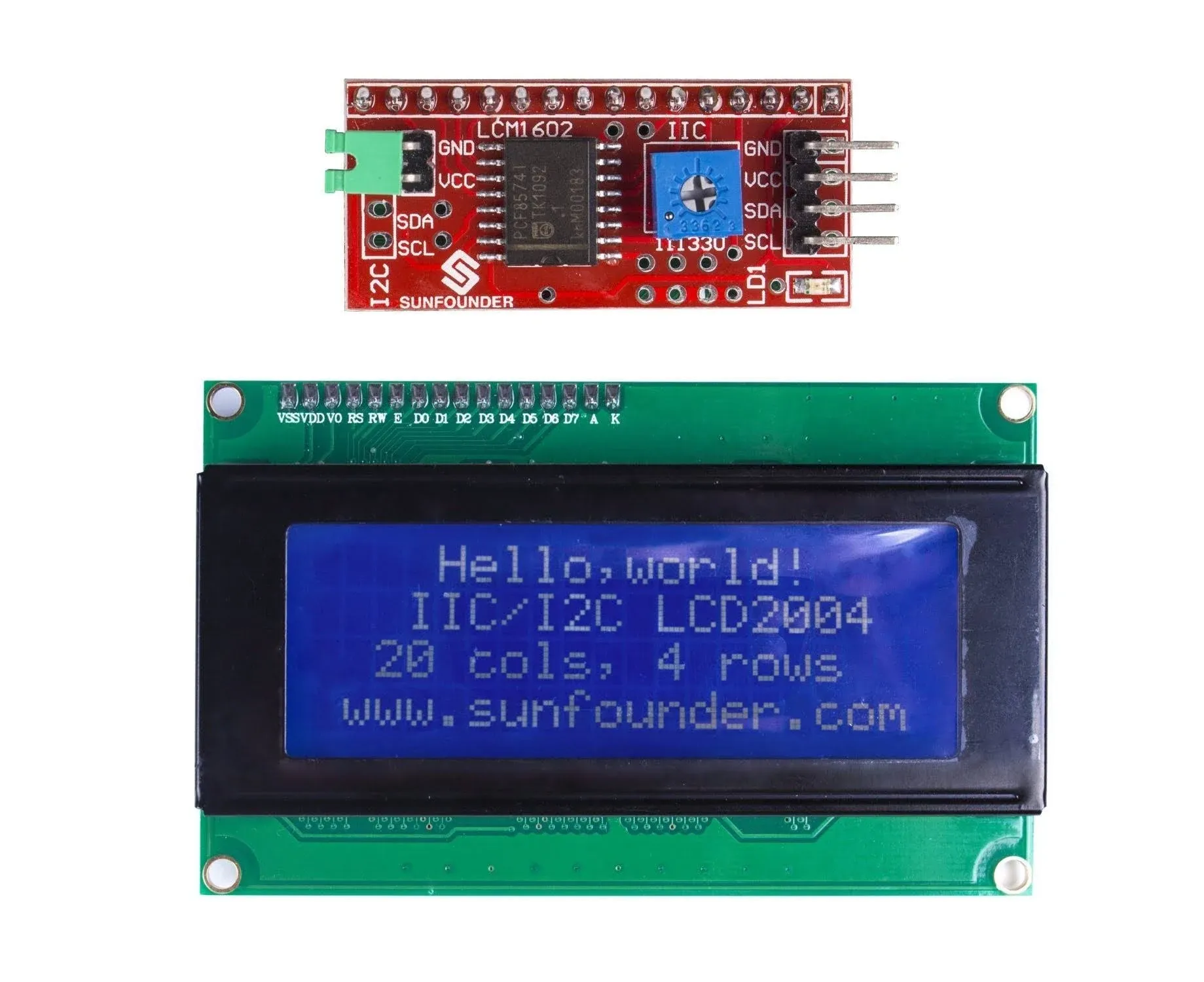 SunFounder IIC I2C TWI Serial 2004 20x4 LCD Module Shield compatible with Arduino R3 Mega