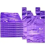 800PACK Purple Lavender Scent Thank you bags, T shirt bags, retail shopping bags, carry bags Merchandise Bags and Disposable Supermarket Bags 11''x6''x21'' (Purple)