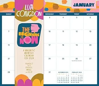 Lisa Congdon The Beginning Is Now: A Magnetic Monthly Calendar 2024