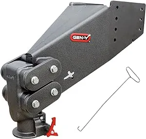 GEN-Y Hitch GH-8056AL Executive Torsion-Flex Rhino SnapLatch Fifth Wheel Pin Box Replacement with Gooseneck 2 5/16" Coupler, 2K - 4.5K Pin Weight, 30K Towing - Check Fitment Chart