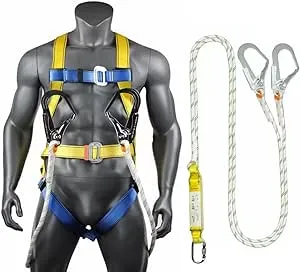 Fall Protection Safety Harness OSHA/ANSI Compliant,internal Shock Absorbing landyard&Hook