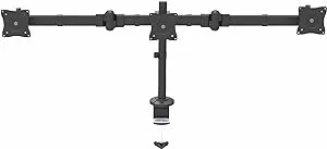 Startech.Com Desk Mount Triple Monitor Arm - Ergonomic Vesa 3 Monitor Mount Up To 27" - Articulating & Height Adjustable Pole Mount - Tilt/Swivel/Rotate Lcd/Led Screen - Desk Clamp/Grommet