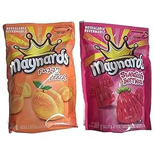 Maynards Swedish Berries 355g & Fuzzy Peach 355g Variety Pack