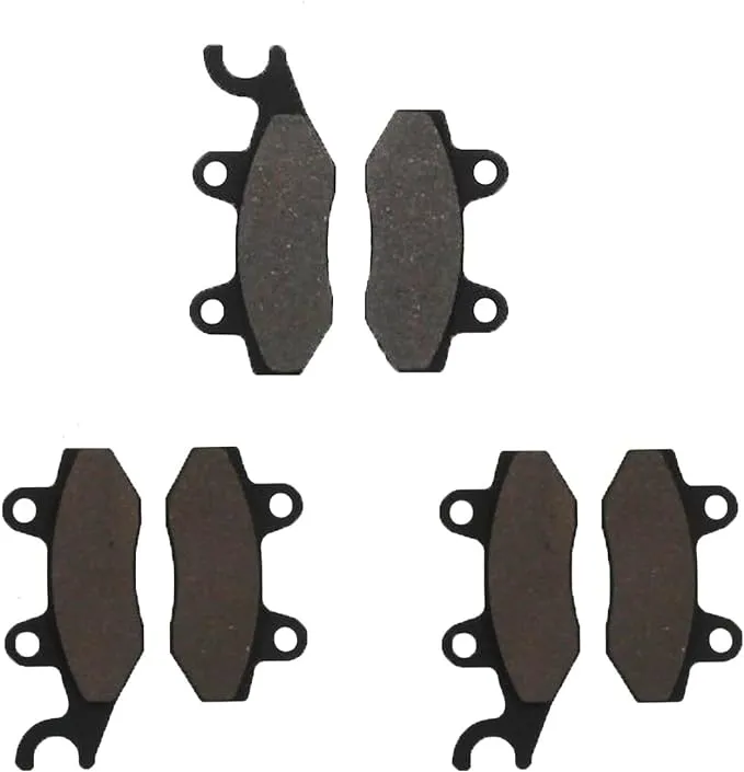 NICHE Brake Pad Set for Yamaha YFZ450R Kawasaki Bayou 300 Can-Am Commander 1000 Maverick Rear Right Semi-Metallic 2 Pack