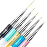 Beetles Nail Art Liner Brushes, Nail Gel Polish Painting Nail Art Design Brush Pen Set Diamond application Rhinestone Handle, Nail Dotting Painting Drawing Pen Sizes 5/7/9/11/20mm, 5Pcs