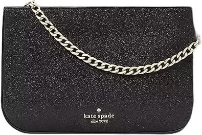 Kate Spade New York Glimmer Glitter Pochette Bag Detachable Strap In Black