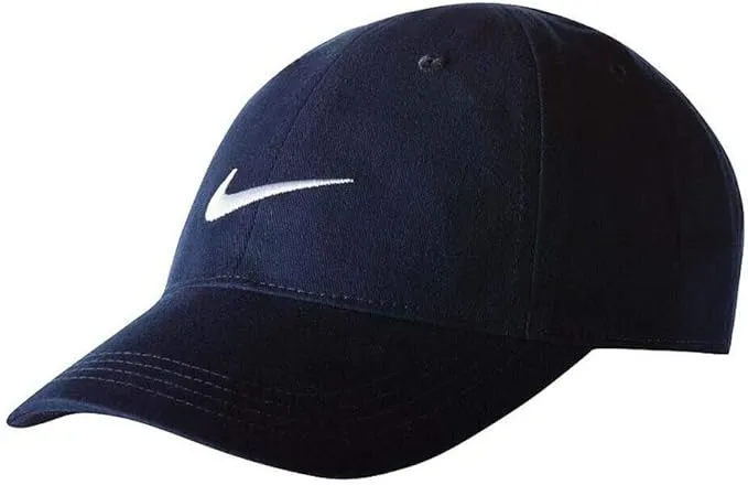 Nike Boys Hat Obsidian Blue 2T-4T Embroidered White Swoosh Baseball Cap NEW