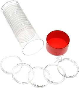 20 Air-Tite H38 Direct Fit 1oz Silver Dollar Coin Holders &amp; Red Capsule Tube