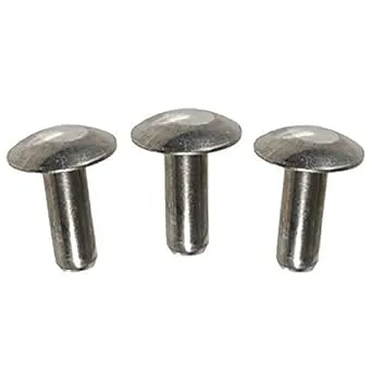 Metal Magery 316" Diameter x 38" Length Solid Aluminum Brazier Head Rivets, Pack of 100