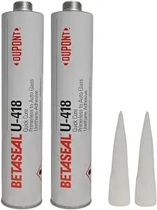 (2) Tubes U-418 Dow Auto Glass Sealant/Adhesive/Urethane-Primerless 10.5oz 310ml