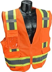 SV6OXL Two Tone Surveyor Class 2 Safety Vest, X-Large, Orange