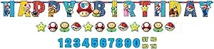 Super Mario Birthday Party Jumbo Banner Kit 2020 Nintendo New Letter Banner