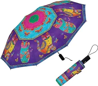 Laurel Burch Cats & Butterflies Folding Travel Umbrella