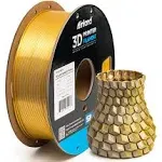 Inland 1.75mm PLA Dual Color Silk 3D Printer Filament 1kg (2.2 lbs) Cardboard Spool - Gold-Silver