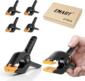 EMART 6 Pack Heavy Duty Muslin Spring Clamps, 4.5 inch Photo Booth Backdrop Clips for Photography Studio