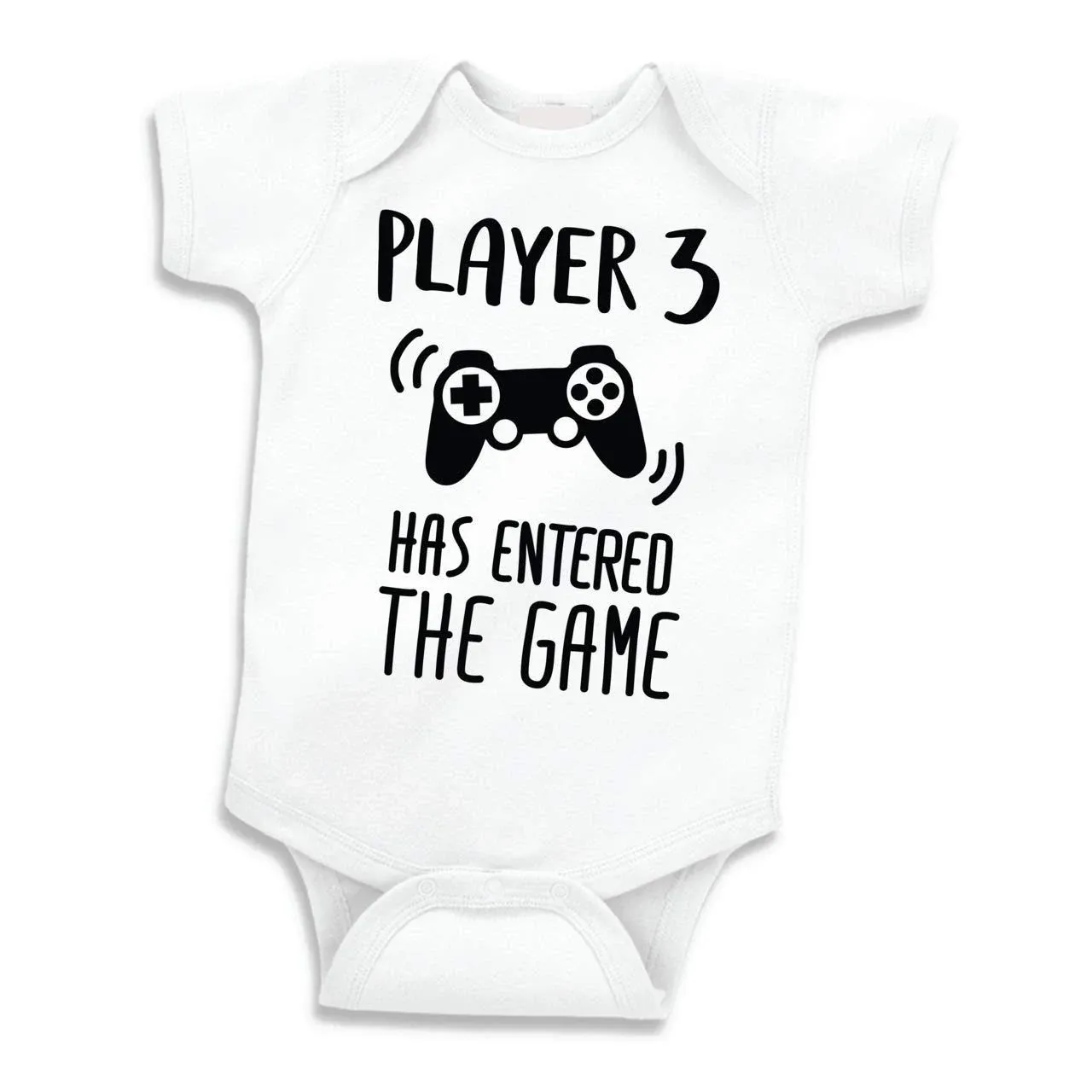 Bump and Beyond Designs Funny Gamer Pregnancy Announcement for Dad and Grandparents Gift (0-3 Months, White)