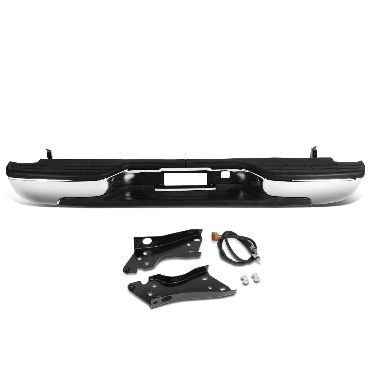 Dna Motoring Ztl-y-0043 Carbon Steel Rear Step Bumper Assembly Compatible with 99-06 Silverado/Sierra 1500