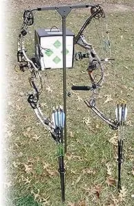 HME High Performance Durable Step-in-Spade Design User-Friendly Easy Setup Versatile Archer's Practice Dual-Sided Bow Hanger - Archer's Arrow Caddies Included, One Size, Olive