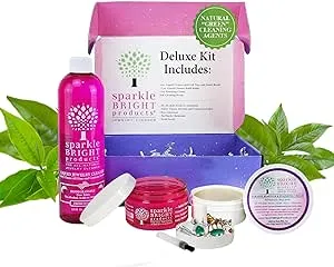 Sparkle Bright Products All-Natural Jewelry Cleaner - Deluxe Gift Box Jewelry Cleaning Kit - Ultrasonics, Gold, Silver, Diamonds, Fine, Fashion, and Designer Jewelry