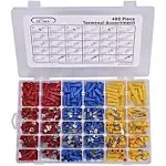 480pcs Premium Quality Insulated Electrical Wire Terminals, Mixed Assorted Lug