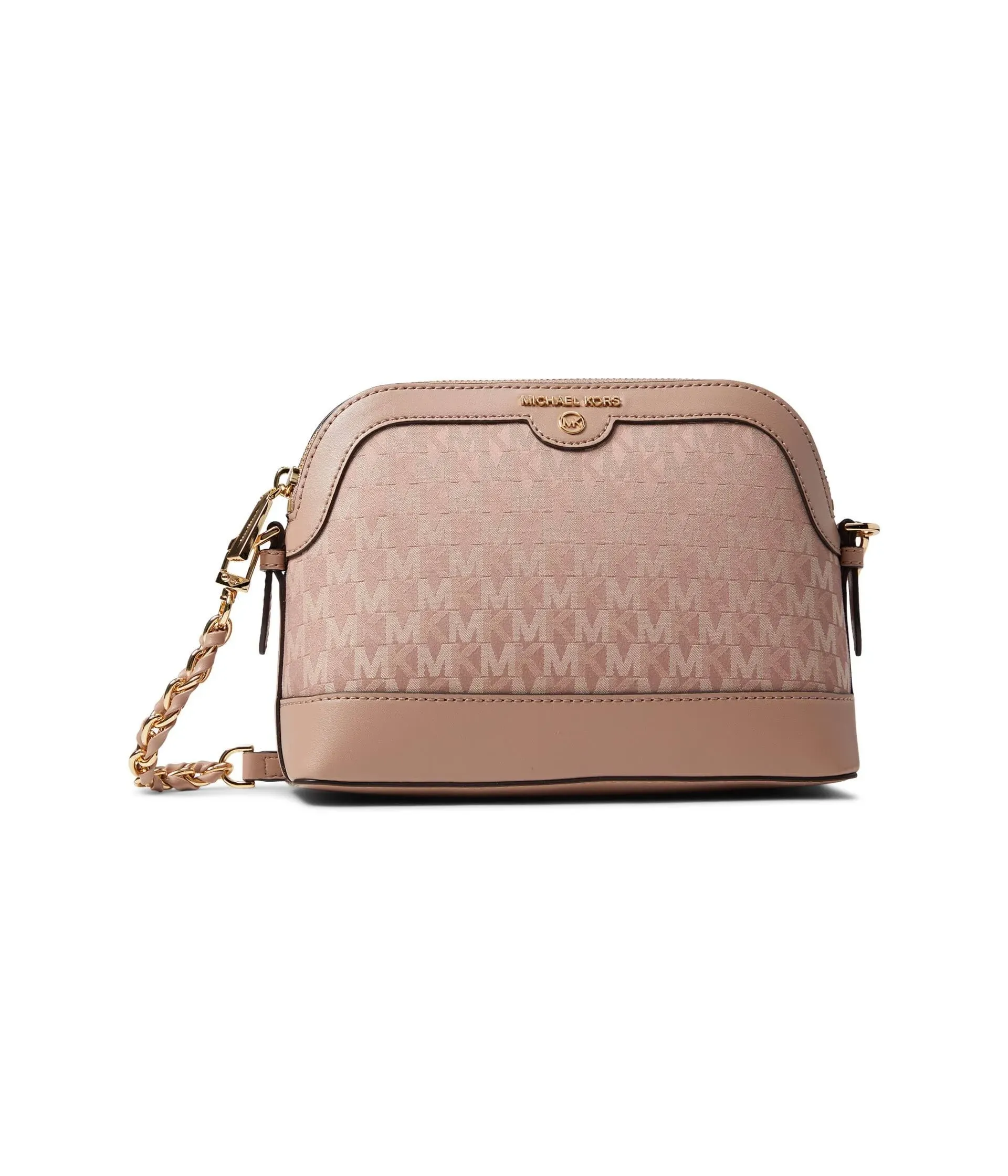 MICHAEL KORS Signature Jet Set Charm Small Dome Pink Crossbody NWT AUTHENTIC