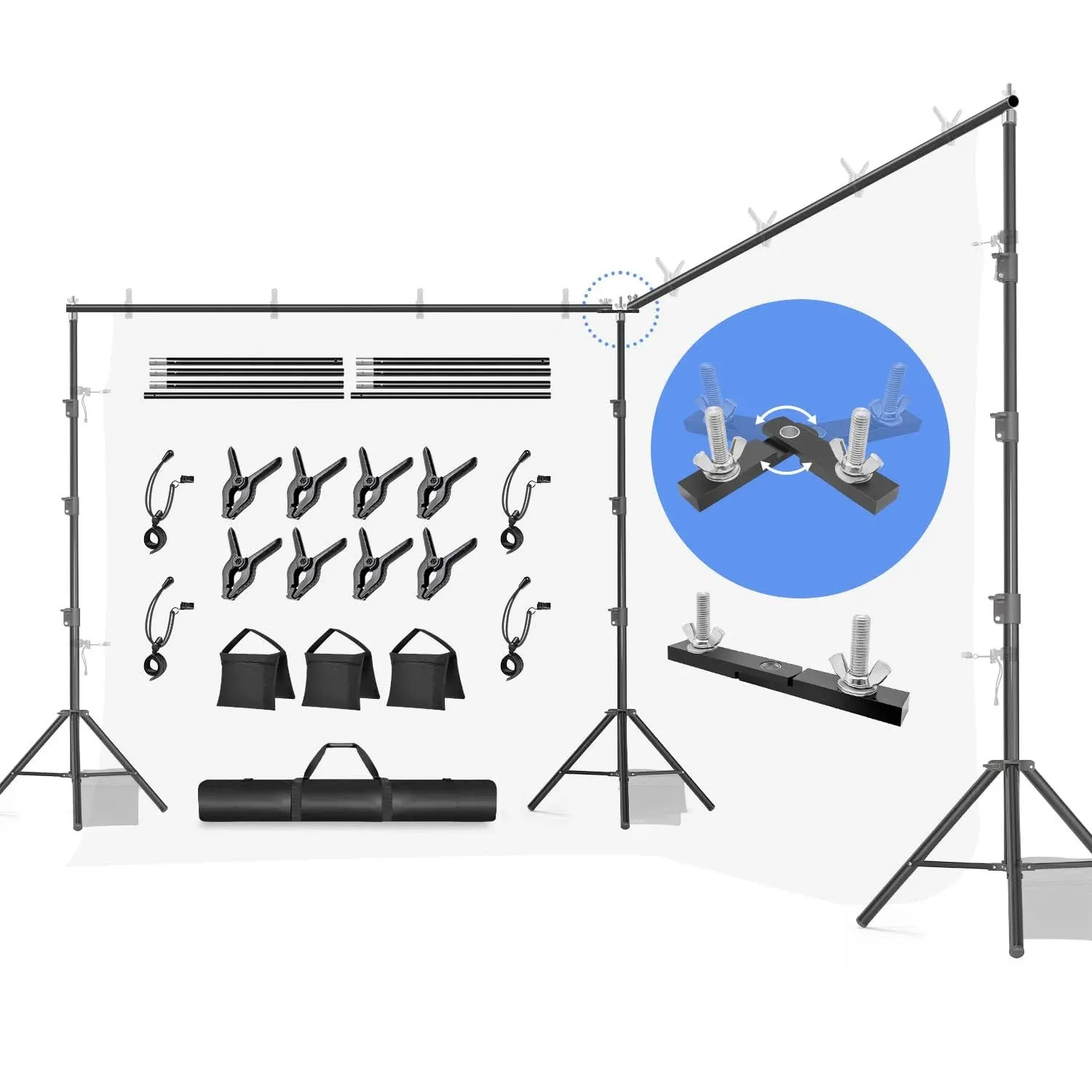 LimoStudio (Heavy Duty) 20 ft. Max Wide x 10 ft. Max Tall Backdrop Stand Back...