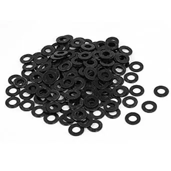 Uxcell M5 x 10mm x 1mm Zinc Plated Flat Washers Spacers Fastener Black (200-Pack)