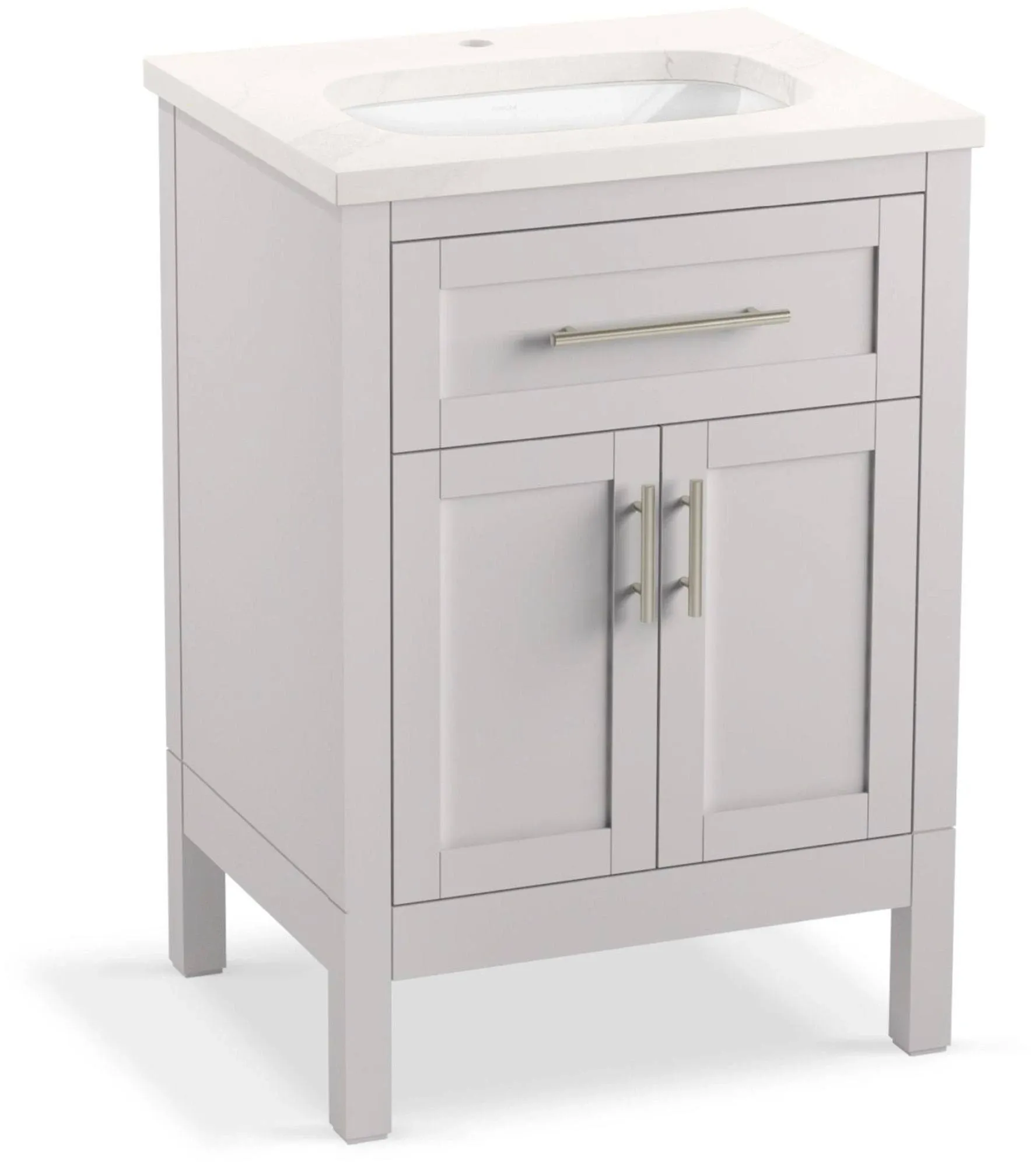 Hadron 24" Bathroom Vanity Cabinet with Sink and Quartz Top Atmos Grey