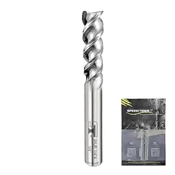 SPEED TIGER Carbide Square End Mill - 3 Flute - IAUE1/2 3 (1 Piece, 1/2") - High Feed U-Type Design - for Roughing and Finishing - for Milling Aluminum Applications – Professional Mill Bits Sets