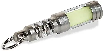 Isotope Chain Reaction Fob - Embrite Glow Pellet - Green - Accepts 3x11mm Tritium Vial - Stainless Steel Housing - Everyday Carry - Keychain Accessories - Gifts for Men