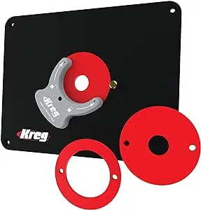 Kreg PRS4036 Precision Router Table Insert Plate with Level-Loc Rings, Compatible with Porter-Cable & Bosch