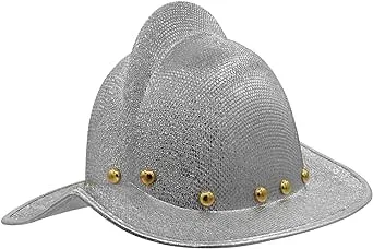 Nicky Bigs Novelties Adult Cosplay Spanish Conquistador Hat - Crusader Costume Knight Helmet, Silver, One Size