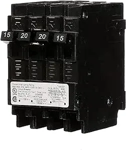 SIEMENS Q21520CT Triplex Two Outer 15 Amp Single-Pole and One Inner 20 Amp Double-Pole Circuit Breaker