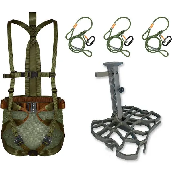 XOP Complete Tree Saddle Hunting System - Includes Aluminum Tree Saddle Platform, Mondo Saddle Harness and Carrying Bag