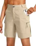 Viodia Women's 7" Hiking Cargo Shorts with Pockets Quick Dry Lightweight Shorts for Women Golf Casual Summer Shorts