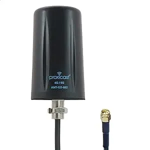 Proxicast Vandal Resistant 2x2 MIMO Low Profile 4G/5G Omni-Directional Screw Mount Antenna - 10 ft Coax Leads - for Cisco, Cradlepoint, Digi, Pepwave, Sierra Wireless and Others (ANT-121-M22)