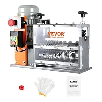 VEVOR Electric Wire Stripping Machine, 0.06''-1.57'' Automatic Wire Stripper Machine, 750 W, 98 ft/min Wire Stripper with Visible Stripping Depth Reference, 10 Channels Electric Wire Stripper