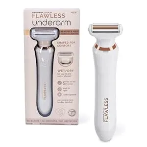 Finishing Touch Flawless Underarm Hair Removal Electric Razor Device, Designed to Shave and Contour Womens Sensitive Underarm Area, Cordless Groomer, Painless for All Skin Types